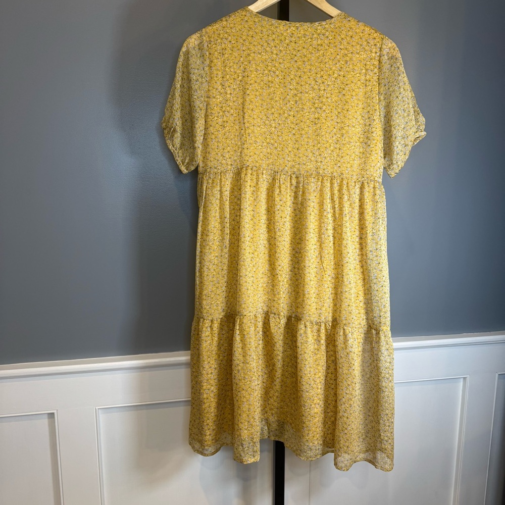 Sofie Schnoor Girls Yellow Floral Midi Dress Size 14Y‎ Tiered Short Sleeve - Picture 13 of 13